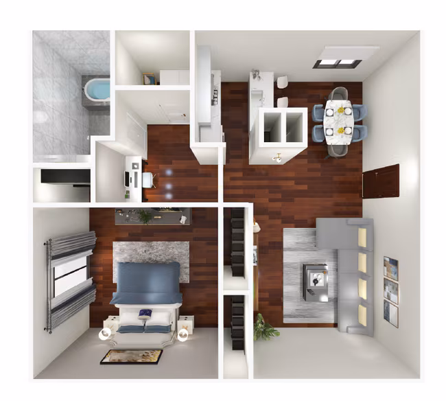 1 Bedroom 1 Bathroom 7-103 floor plan